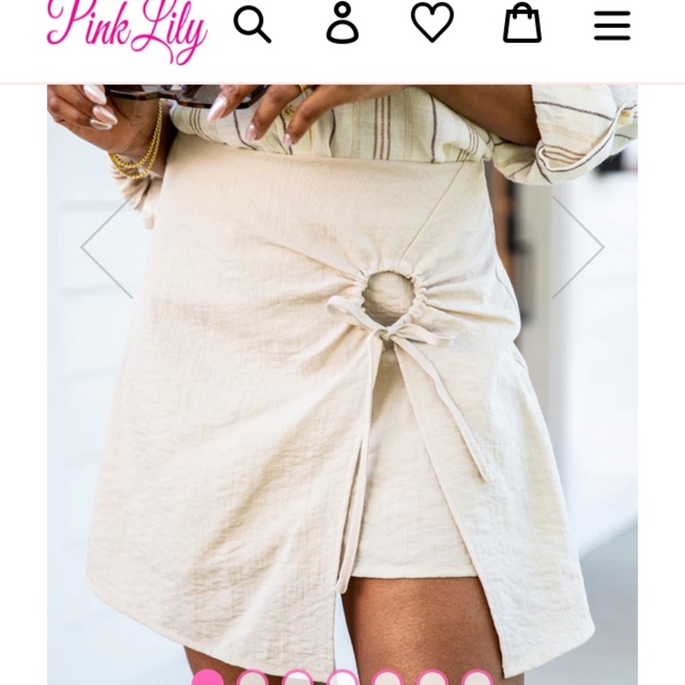 Pink Lily Linen Look Skort